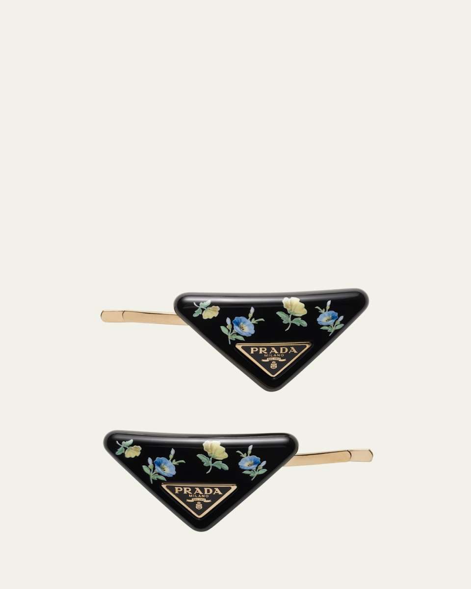 Triangle Floral Bobby Pins, Set of 2